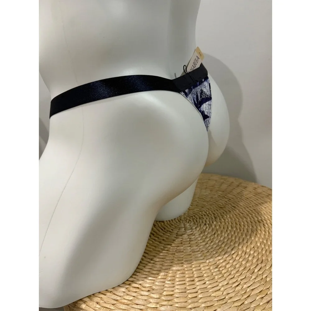 Cosabella Never Say Never‎ Men's Thong Blue White Lace Size S